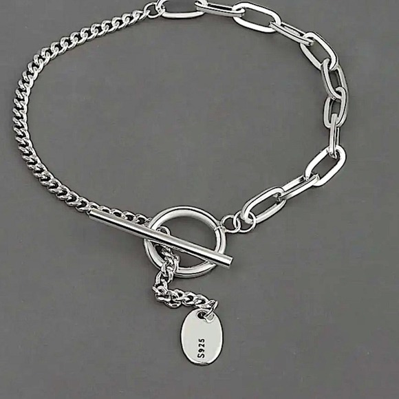 Sterling Silver Minimalist Bracelet, Irregular, Geometric, Dainty, Trendy - Picture 3 of 6